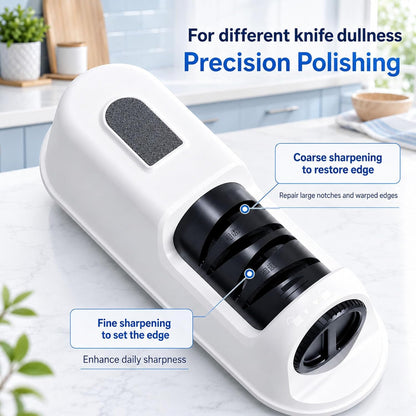 2-Stage Electric Sharpener for Chef, Fast, Safe & Easy Sharpening & Polishing