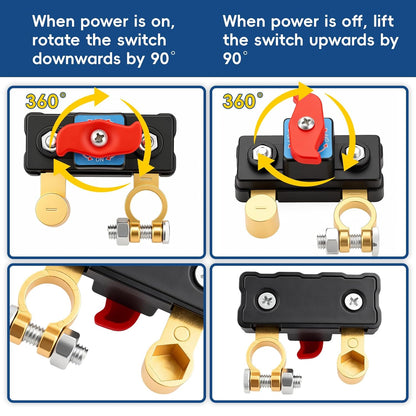 Battery Disconnect Switch 12 Volt 24 Volt, High Conductivity Battery Cut Off Switch