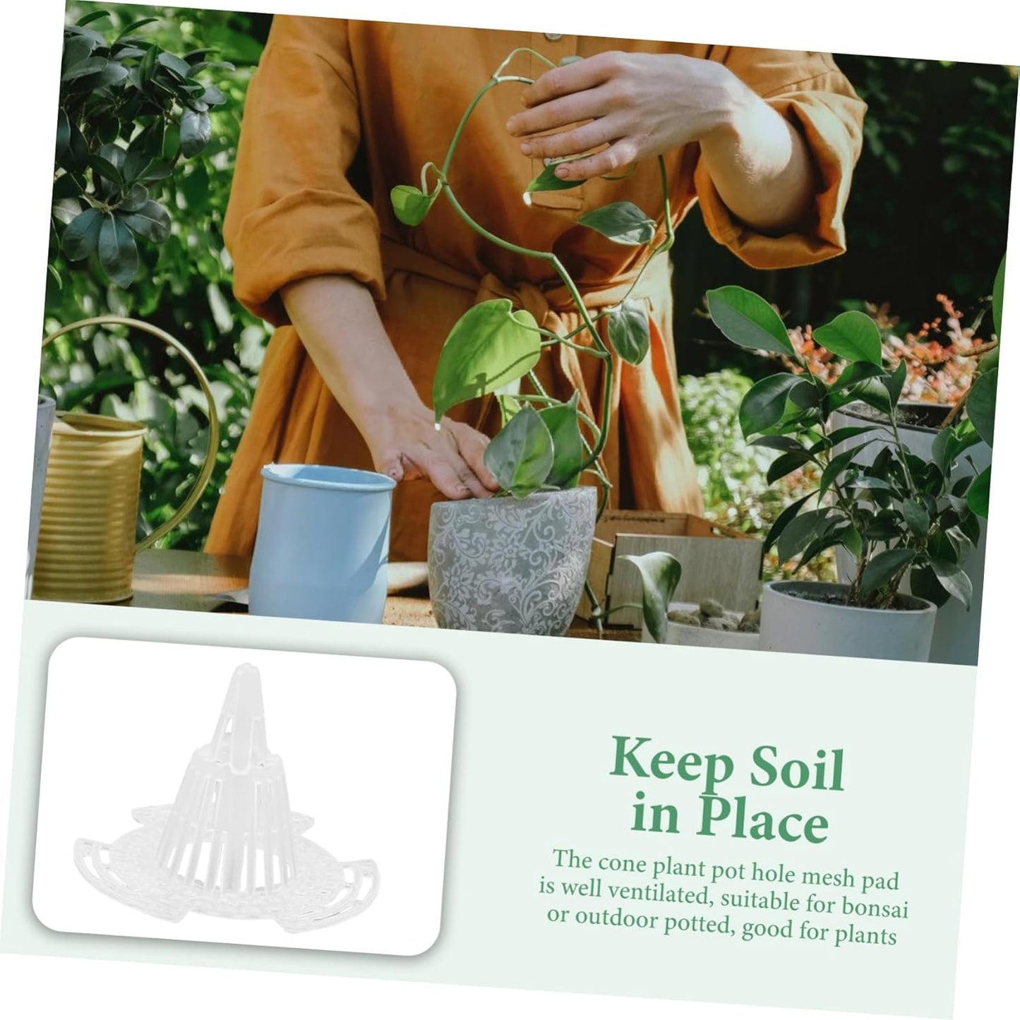 20Pcs Seed Pot Kit Plastic Flower Pot Hole Mesh Pad