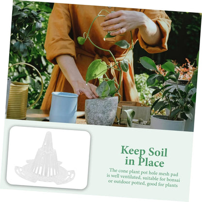 20Pcs Seed Pot Kit Plastic Flower Pot Hole Mesh Pad