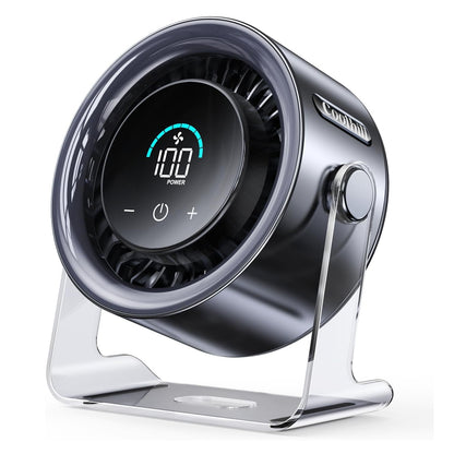 100 Speeds Digital Display Quiet Table Fan with Turbo Airflow 120° Rotating