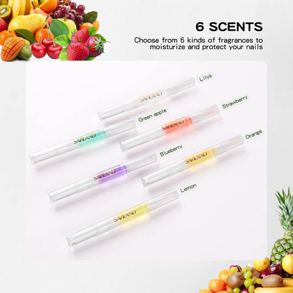 6PCS Natural Revitalizing Cuticle Oil for Nails with Vitamin E