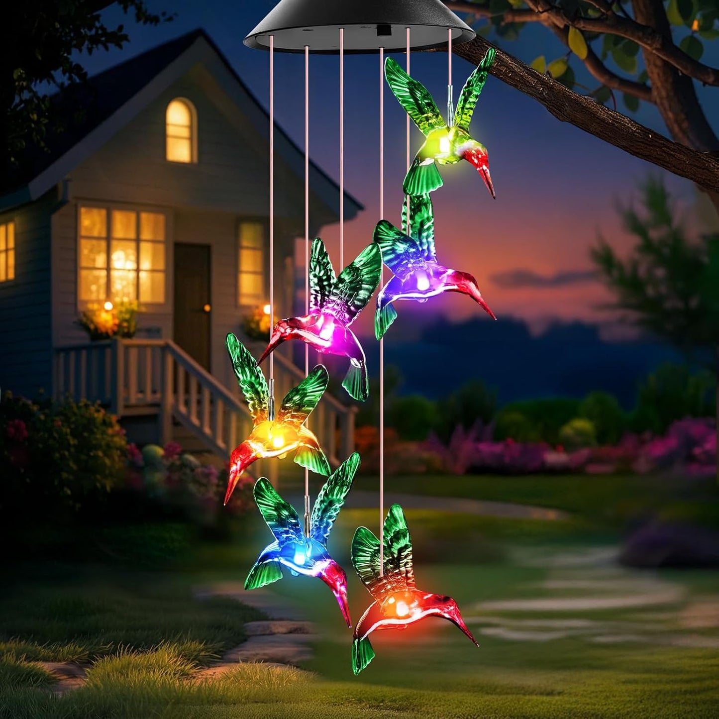 Wind Chimes Waterproof Solar Lights Outdoor Decor