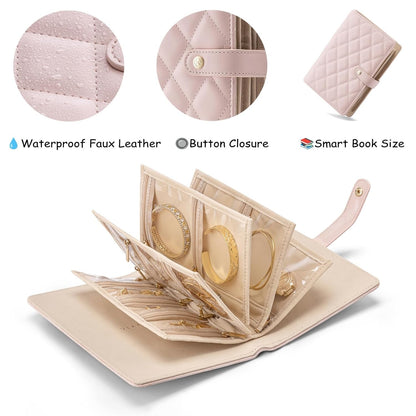 Jewelry Book Organizer - Leather Travel Jewelry Case with 5 Detachable Pages for Necklaces