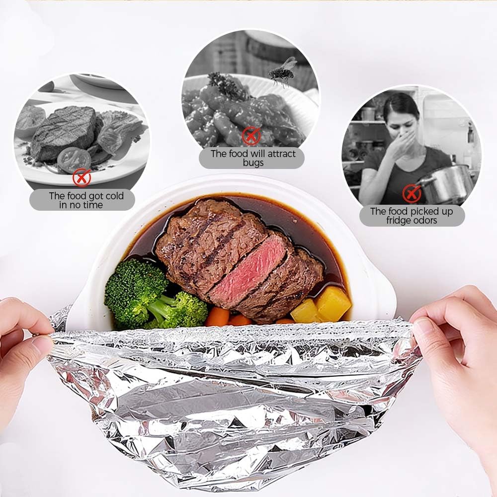 30Pcs Reusable Aluminum Foil Food Covers Thickened Heat-Resistant Material