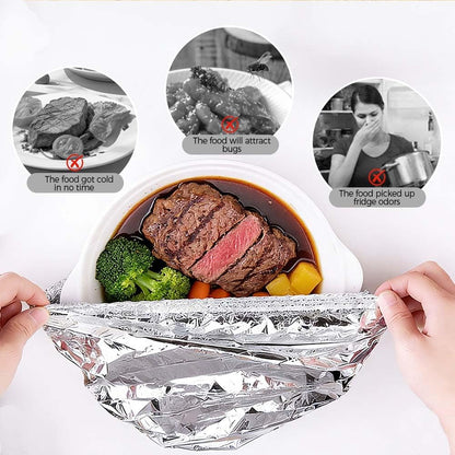 30Pcs Reusable Aluminum Foil Food Covers Thickened Heat-Resistant Material