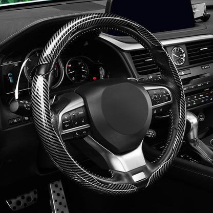 3pcs Carbon Fiber Anti-Skid Steering Wheel Cover