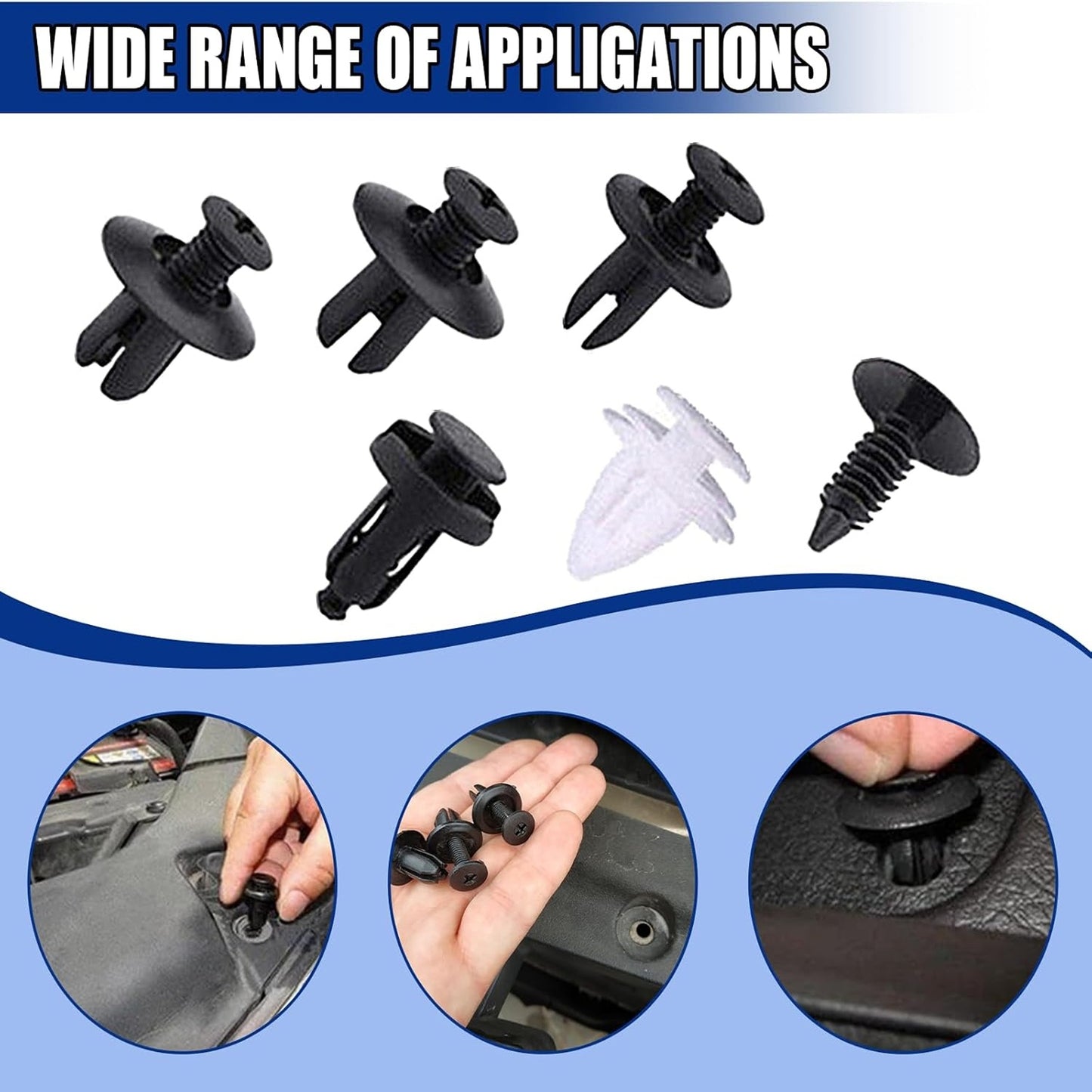 100PCS Car Bumper Retainer Clips | Automotive Body Trim Fixed Clip