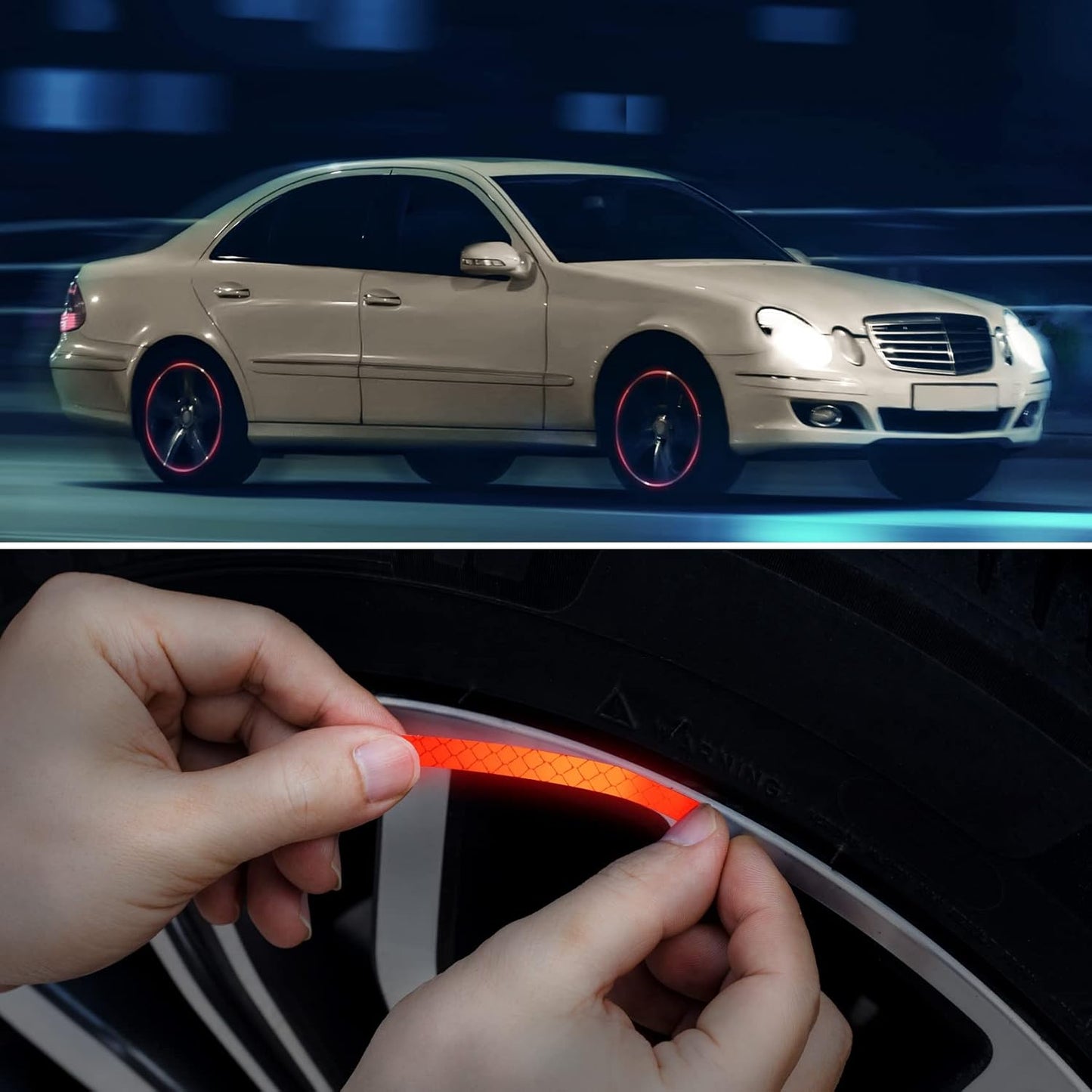 50PCS Fluorescent Reflective Exterior Accessories Decorative Decals Tape