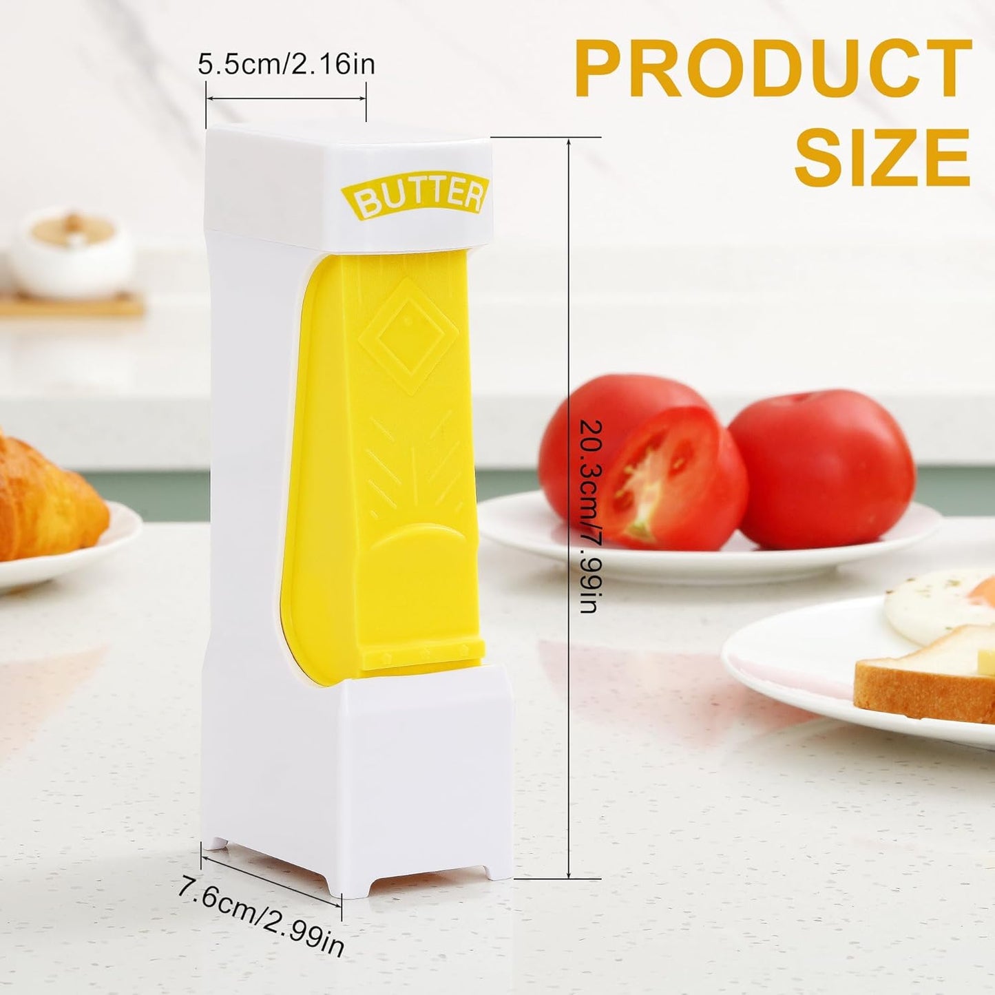 One-Click Butter Slicer with Airtight Storage - Stainless Steel Butter Dispenser