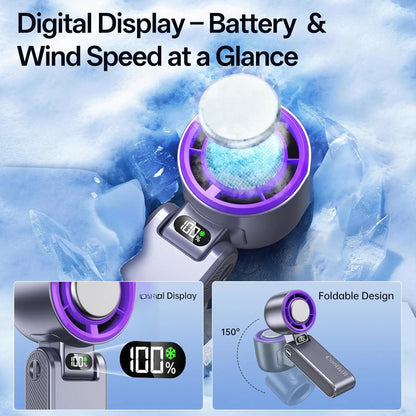 Rechargeable Handheld Portable Turbo Fan with Ice Cooler