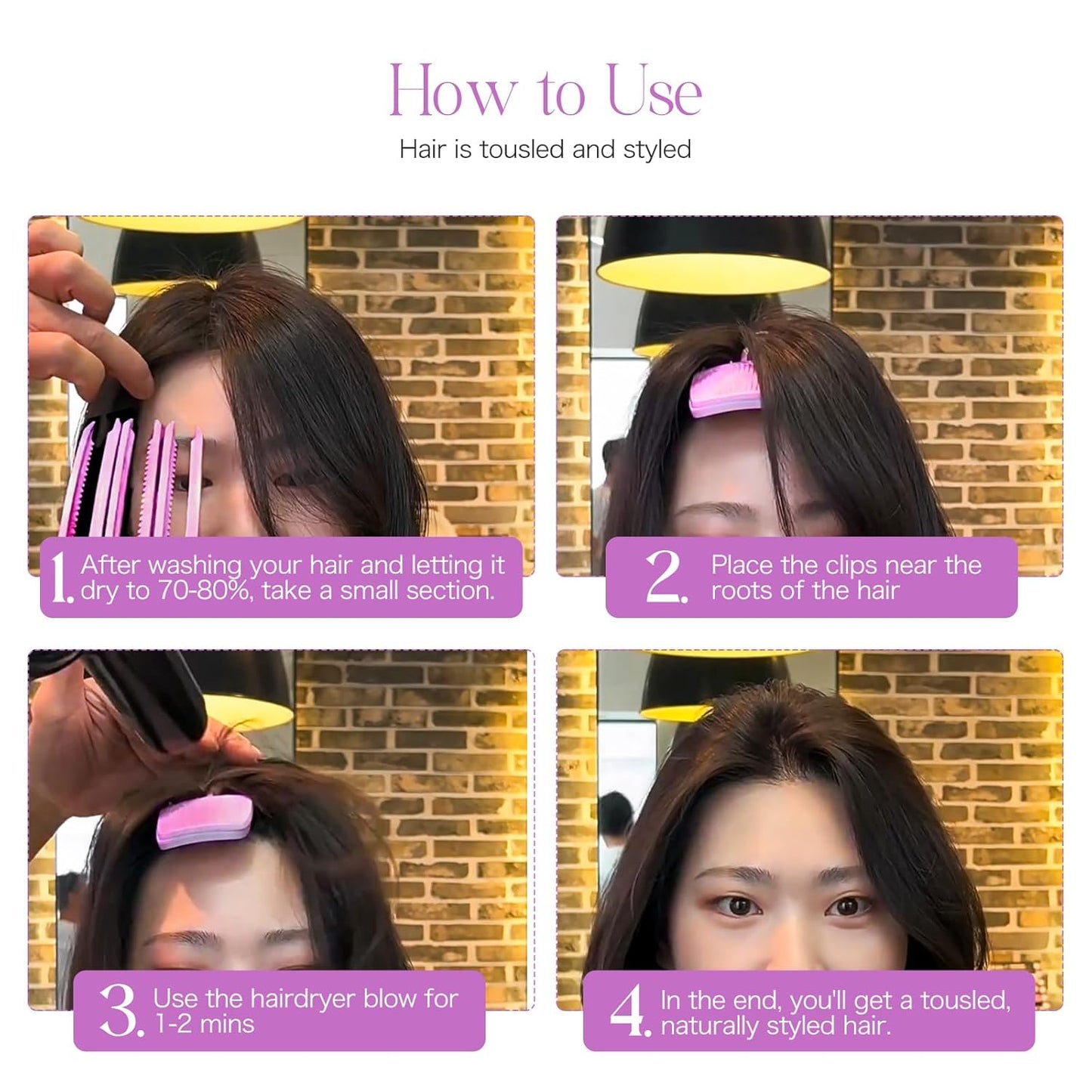Hot Pink 2 Pack Wind Shaping Styling Comb for Volume & Heatless Curls
