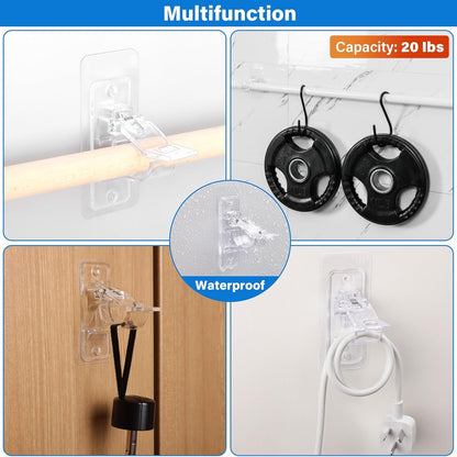 6-Pack Multipurpose Nail-Free Stick on Curtain Rod Hooks Hangers