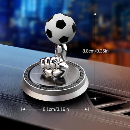 Solar Powered Rotating Soccer Ball Car Air Freshener - Aromatic Diffuser