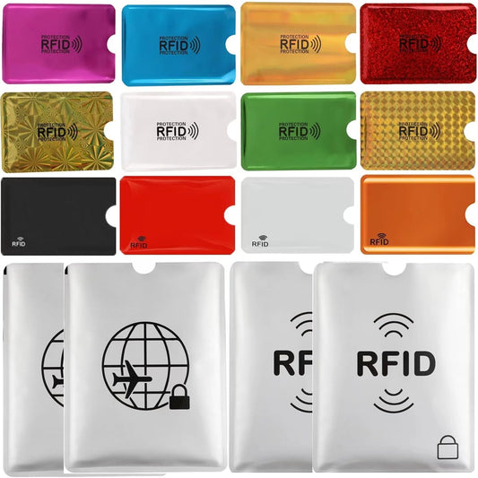 16 RFID Blocking Sleeves Set (12 Colorful Credit Card Protector RFID Blocking Sleeve & 4 RFID Passport Holder)