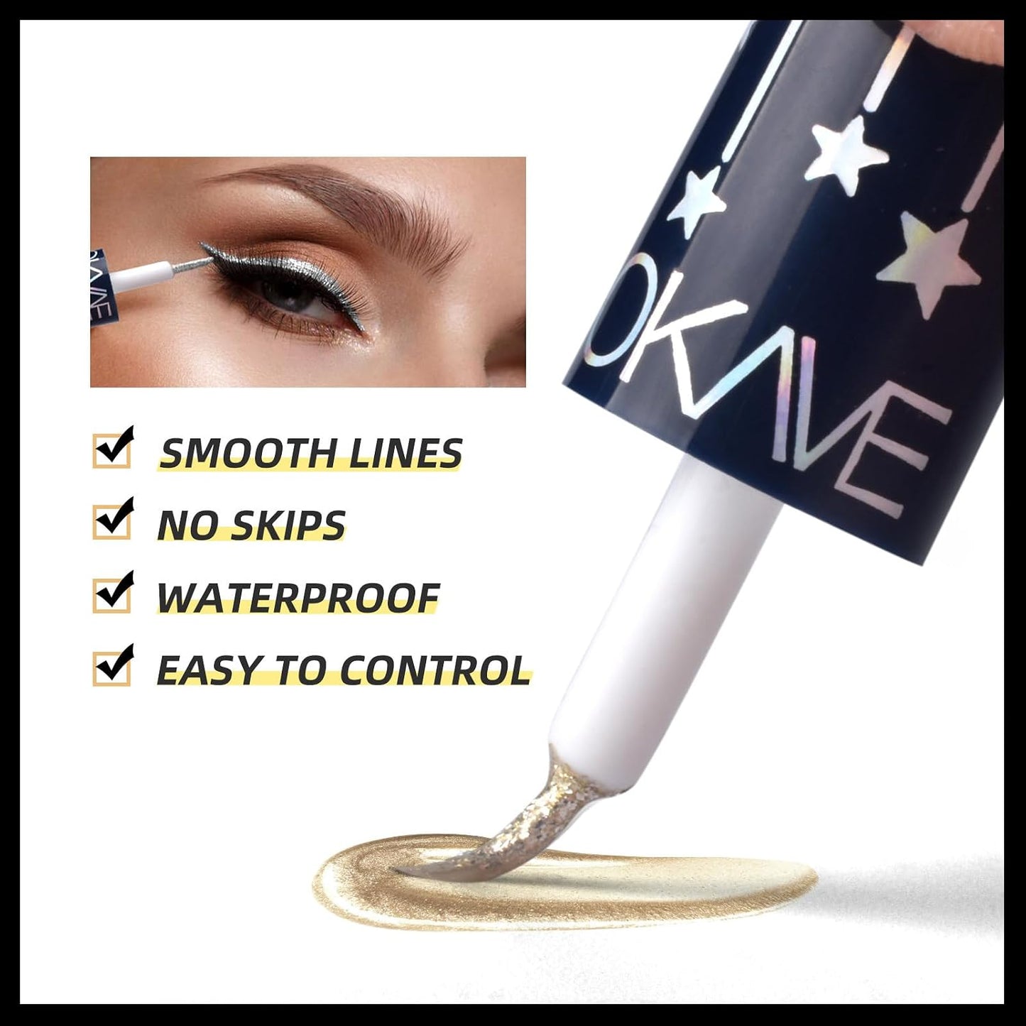 Glitter Liquid Eyeliner Colorful Set - 5 Colors Metallic Shimmer