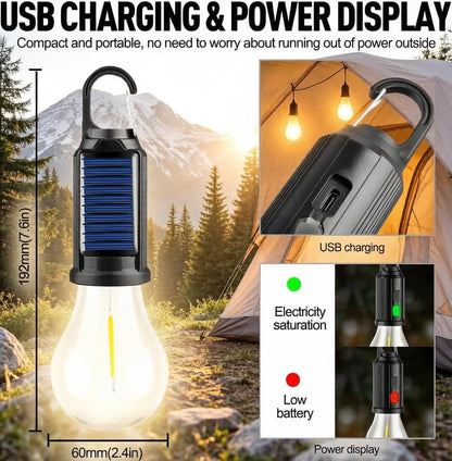 3 Pack Portable LED Solar USB Rechargeable Lantern Flashlight