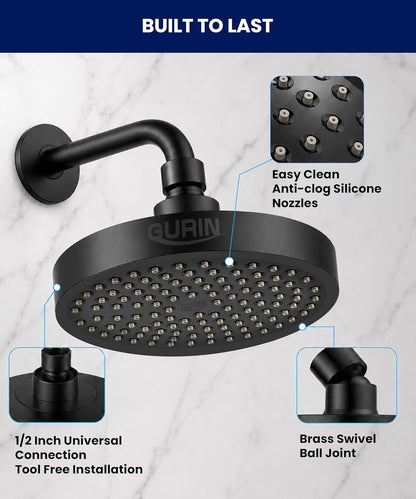 4 Inch Powerful High Pressure Anti-Clog Shower Head