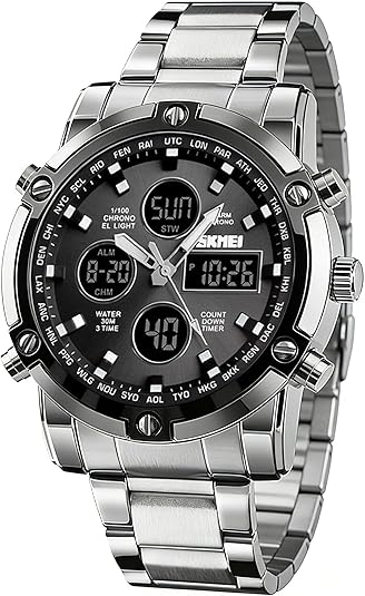 Mens Waterproof Military Analog Digital Business Watch