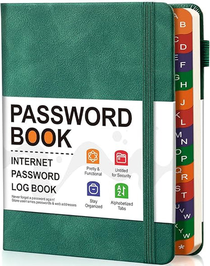 B6 Colorful Indexed Password Book with Alphabetical Tabs