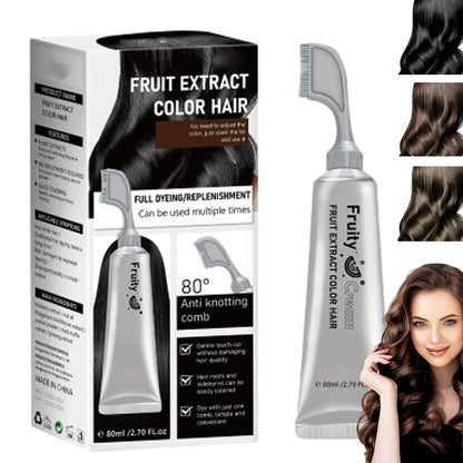 Fruit Essence Plant Extract Hair Dye Essence with Comb