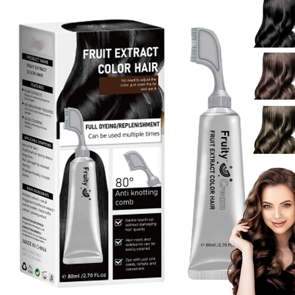 Fruit Essence Plant Extract Hair Dye Essence with Comb