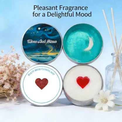 Makeup Brush Cleaner Soap with Silicone Cleaning Pad