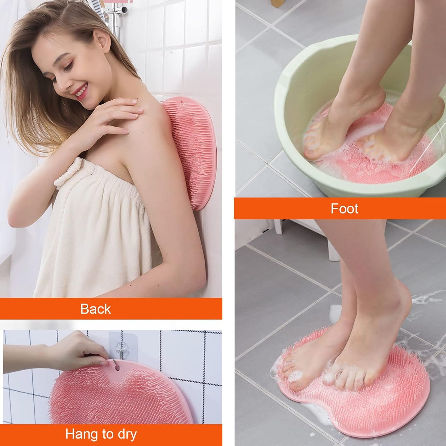 2 Pack Shower Back & Foot Scrubber