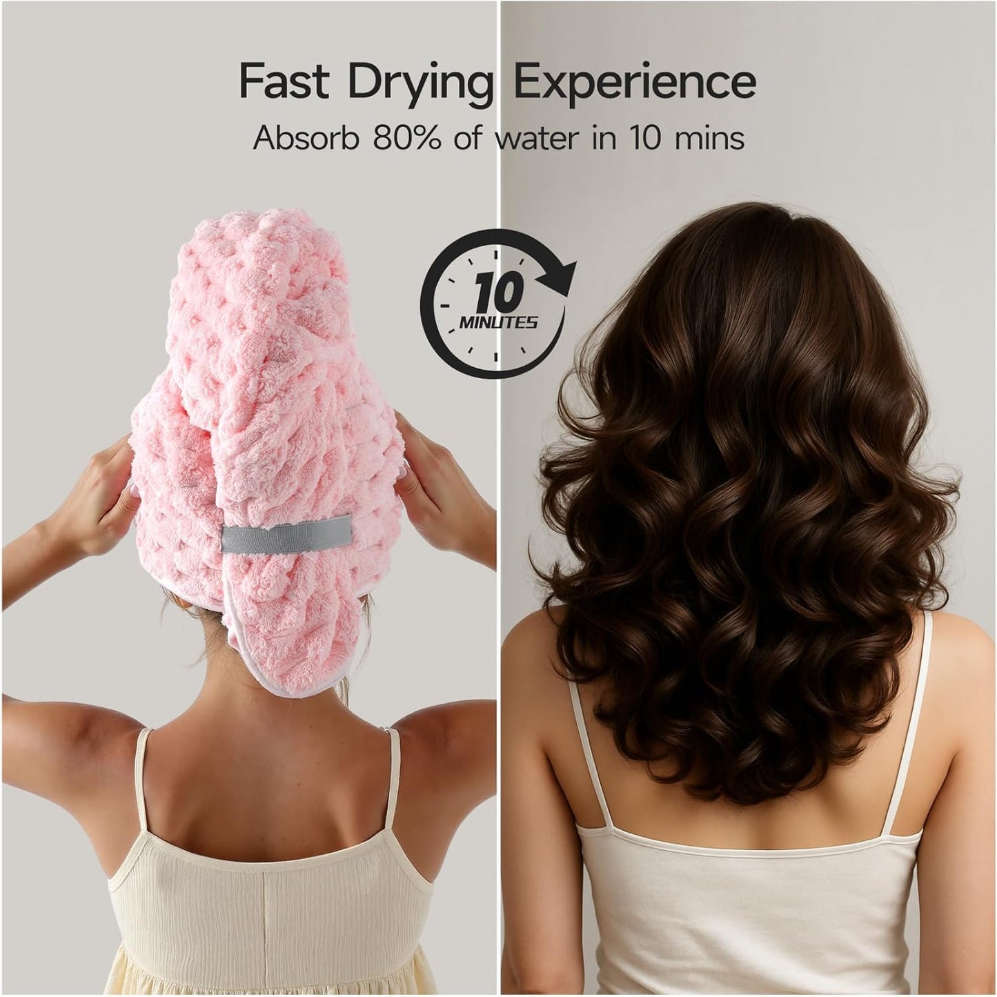 3 Pack Anti Frizz Women's Hair Quick Drying Towels