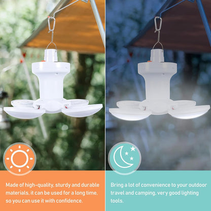 Solar Rechargeable LED Lantern Bulb with Hanging Hook