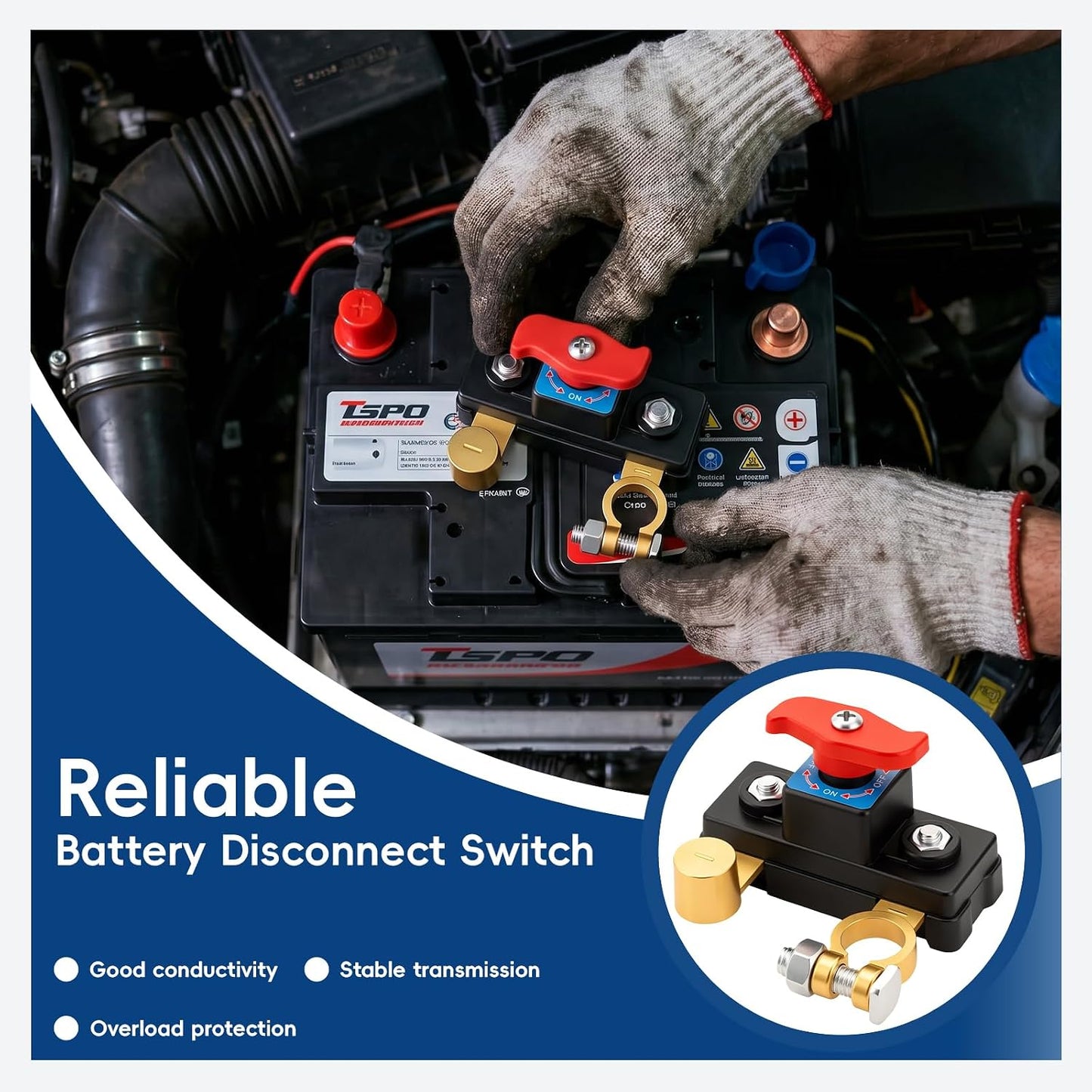 Battery Disconnect Switch 12 Volt 24 Volt, High Conductivity Battery Cut Off Switch