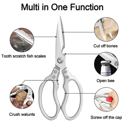Multi-Purpose Kitchen Shears, Heavy Duty Safe Food Scissors