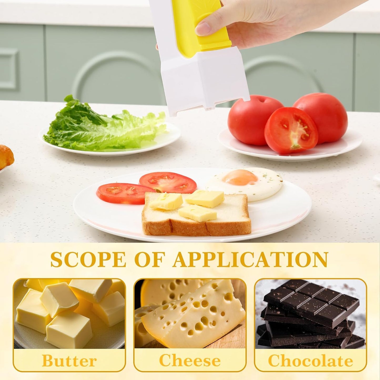 One-Click Butter Slicer with Airtight Storage - Stainless Steel Butter Dispenser