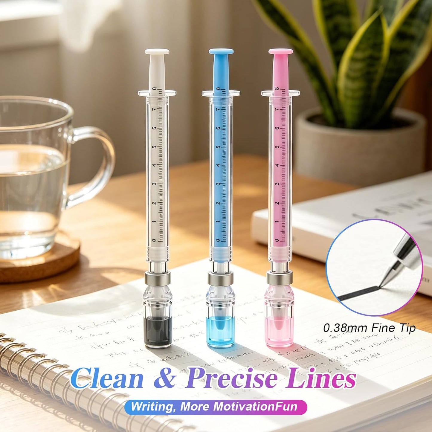 6Pcs Creative Syringe Shaped Gel Ink Pens Unique Gift for Nurse Appreciation Week