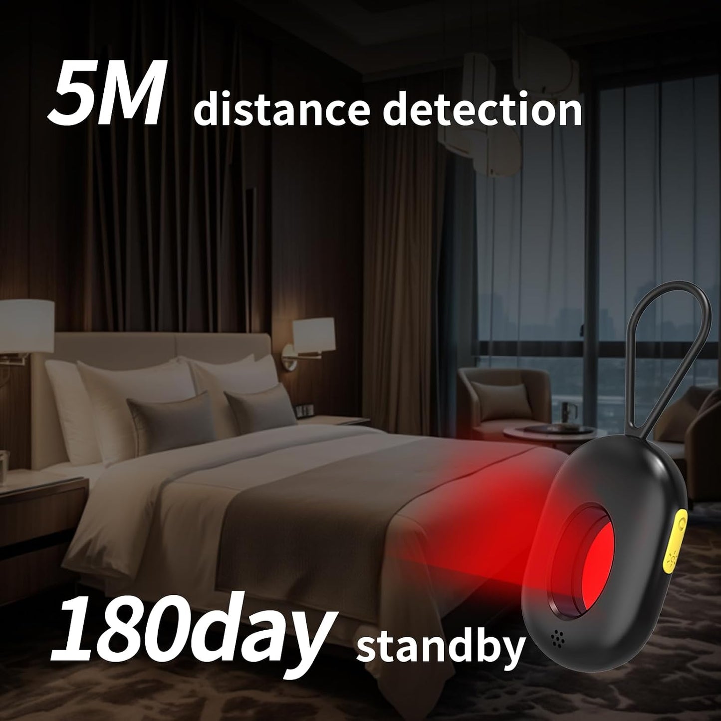 Anti-Spy Camera Detector & Hidden Insect Detector,Vibration Alarm and LED Flashlight Rechargeable
