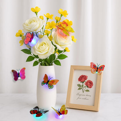 20 Pack 3D Butterfly Wall Decor with Glowing Lights