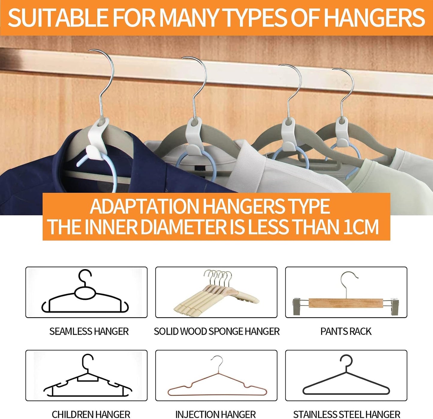 50PCS Clothes Hook Hanger Space Saving Closet Organizer