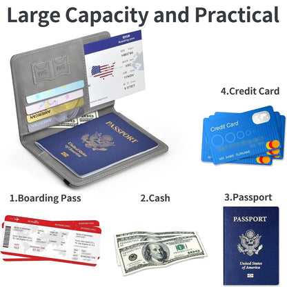 2026 New Combo Passport Holder with Credit Card and Boarding Pass Slots