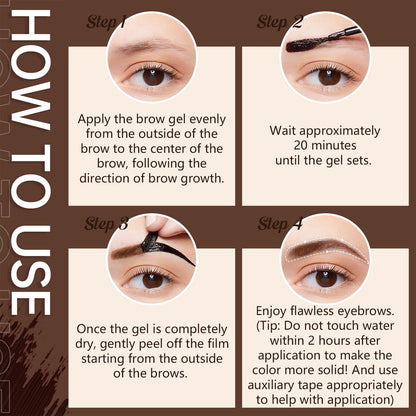 3PCS Easy Peel-Off Eyebrow Gel- QICIY Peel Off Tattoo Eyebrow Eye Brow Tint