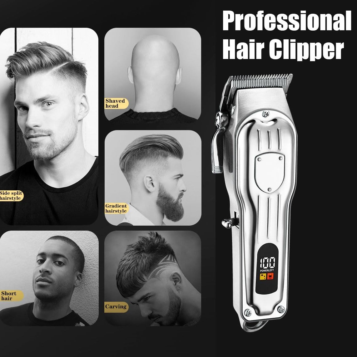 Professional Hair Clippers for Men - Cordless Hair Trimmer Kit
