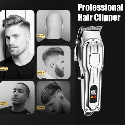 Professional Hair Clippers for Men - Cordless Hair Trimmer Kit