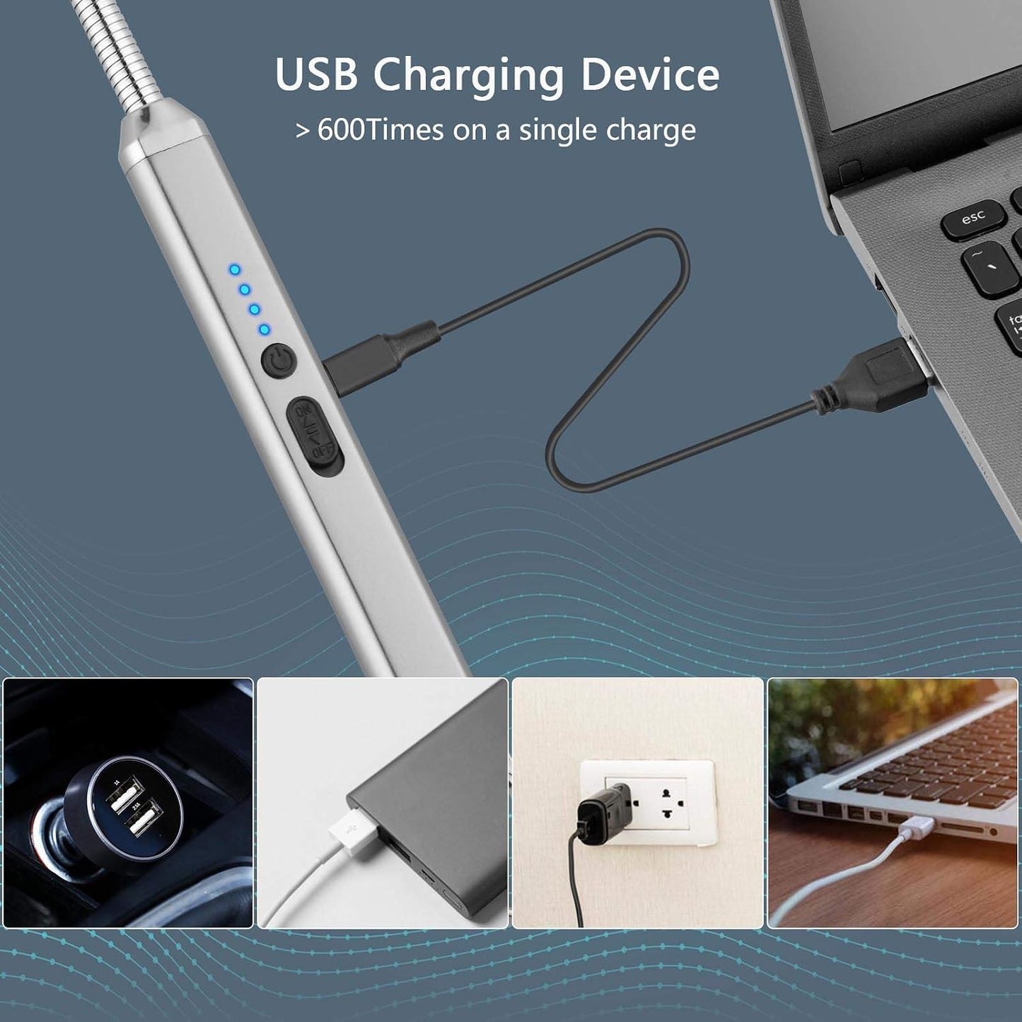 USB Arc Rechargeable Windproof Long Lighter