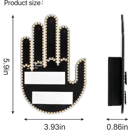 Finger Gesture Light with Remote LED Car Back Window Funny Sign Hand Light