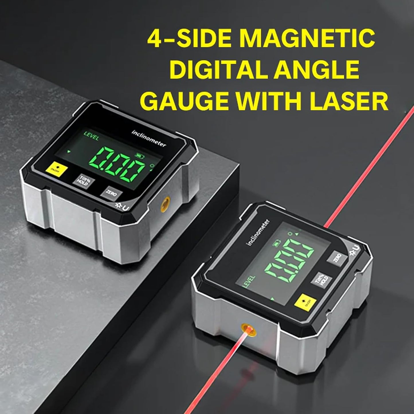 4×90° High Accuracy Digital Laser Angle Finder inclinometer