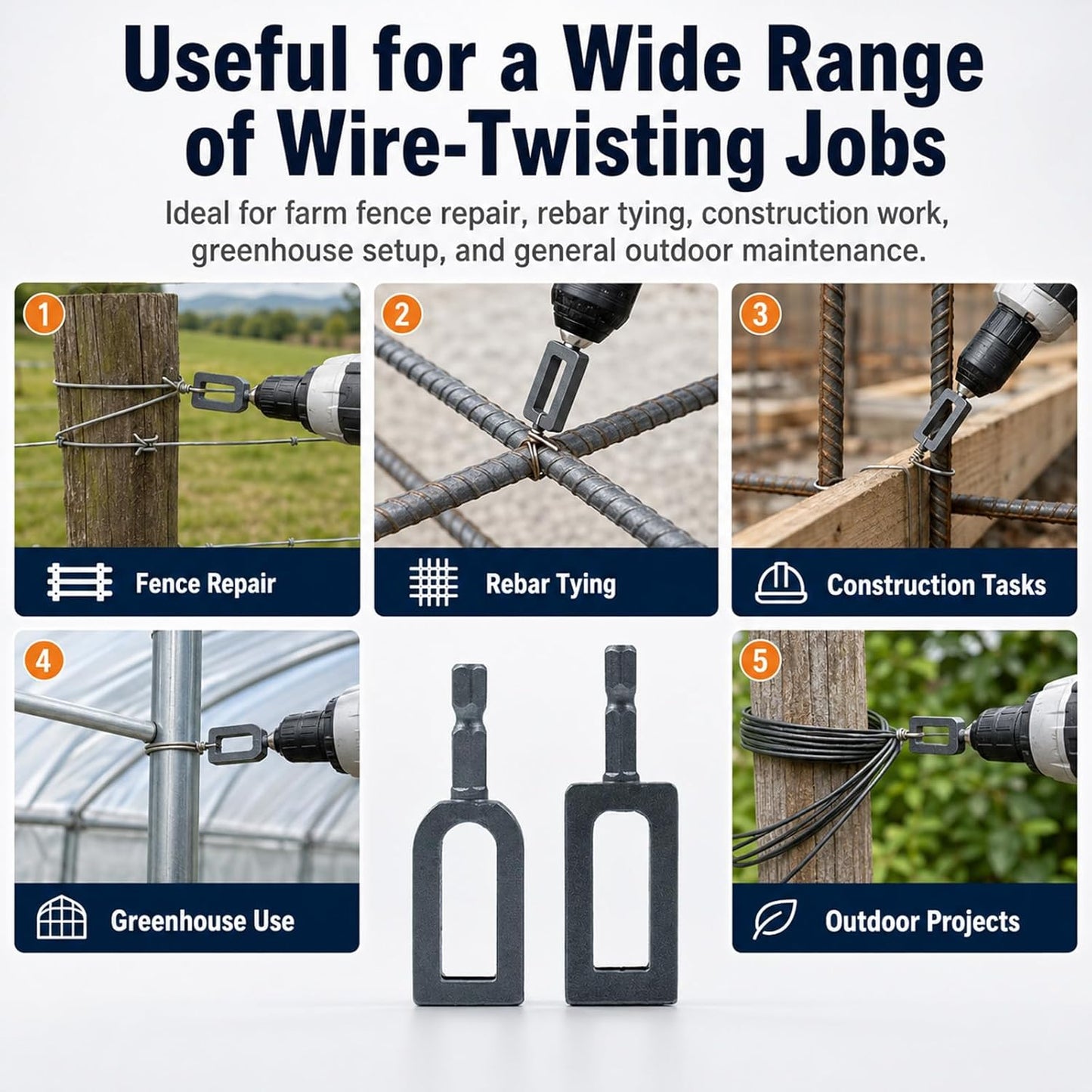 2 Pcs Wire Twister Tool for Drill, Wire Nut Twister