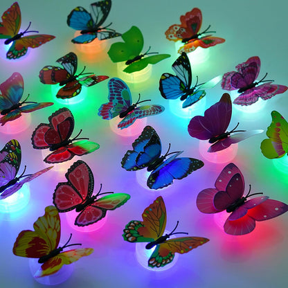 20 Pack 3D Butterfly Wall Decor with Glowing Lights