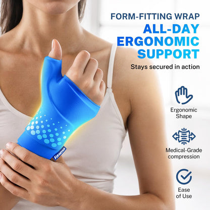 Wrist Solid Gel Ice Pack | Hot Cold Hand and Thumb Compression Sleeve Wrap for Carpel Tunnel