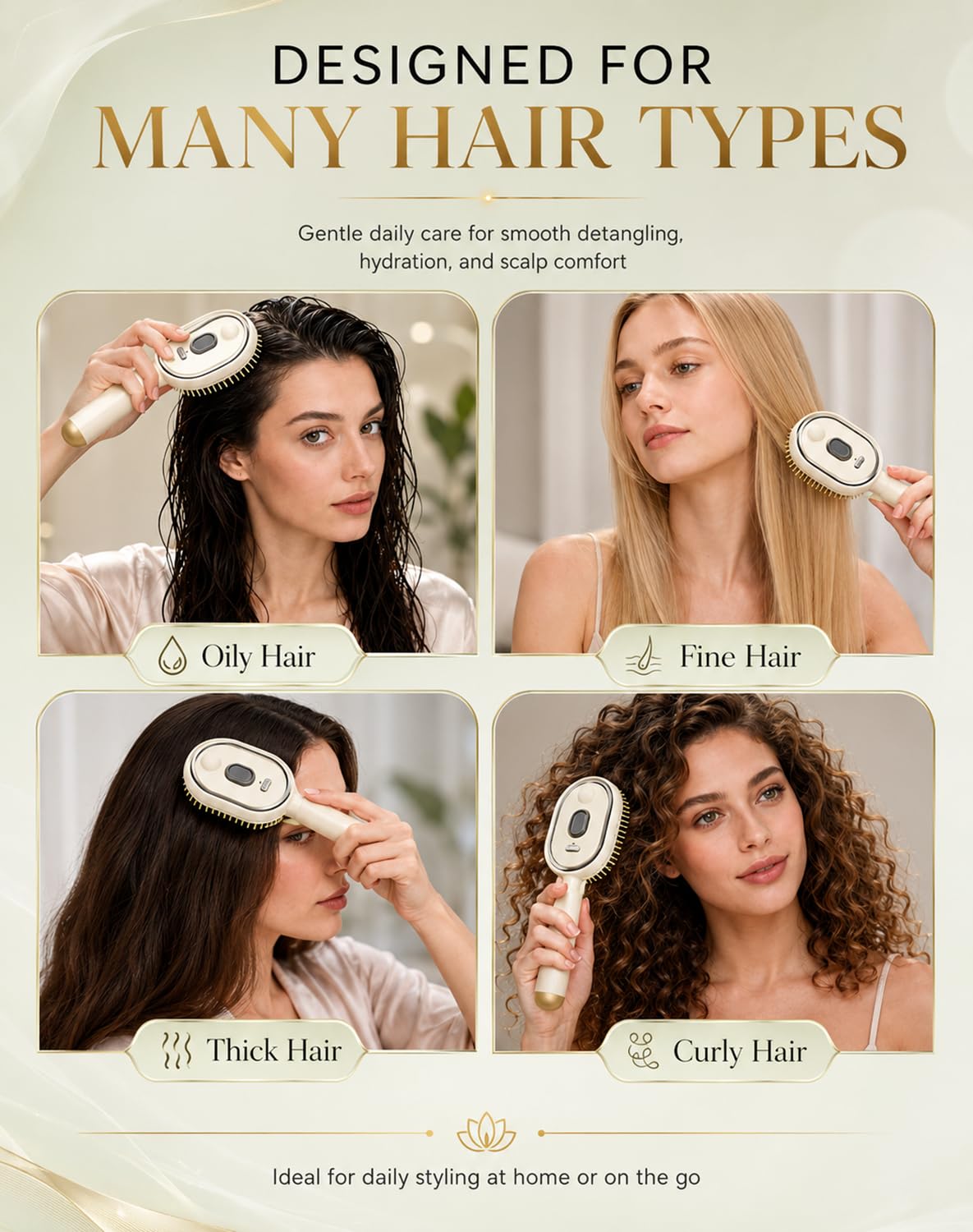 3-in-1 Electric Spray Air Cushion Massage Comb for Frizzy Hair
