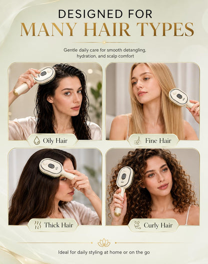 3-in-1 Electric Spray Air Cushion Massage Comb for Frizzy Hair
