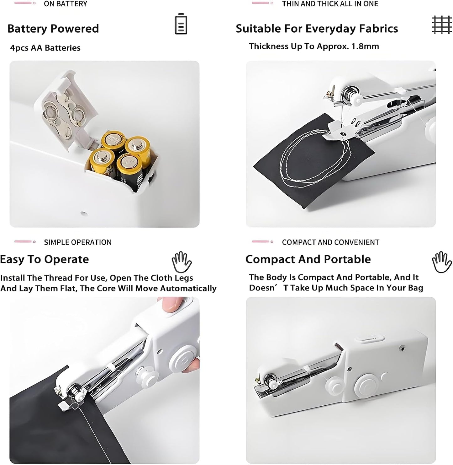 Portable Sewing Machine Kit for Beginners, Travel Emergency Clothes Repair & Quick Fixes